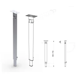 Lippert Star VS1 60x32mm Dipten Kırmalı Teleskopik Masa Ayağı