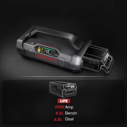 Lokithor APARTX2500 12V 2500Amp LiFePO4 Akıllı Akü Takviye + Pompa + Powerbank + Led Lamba