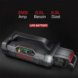 Lokithor APARTX2500 12V 2500Amp LiFePO4 Akıllı Akü Takviye + Pompa + Powerbank + Led Lamba