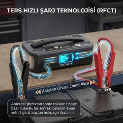 Lokithor J5000PRO 12V 5000Amp LiFePO4 Akıllı Akü Takviye + Powerbank + Led Lamba