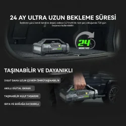 Lokithor JA3000PRO 12V 3000Amp LiFePO4 Akıllı Akü Takviye + Pompa + Powerbank + Led Lamba