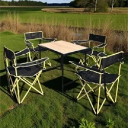 Mdf Katlanır Büyük Masa + 4 Mogan Sandalye Set