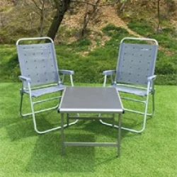 Mdf Katlanır Masa Küçük + 2 Plaj Sandalye Set