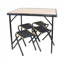 Mdf Katlanır Masa Küçük + 4 Katlanır Tabure Set