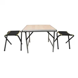 Mdf Küçük Katlanır Masa + 2 Katlanır Tabure Set