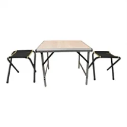 Mdf Küçük Katlanır Masa + 2 Katlanır Tabure Set