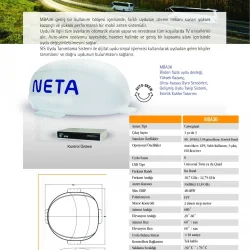 NETA MBA36 AutoSkew Tek Çıkışlı Karavan Uydu Anteni