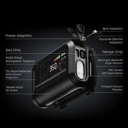 NOCO AX65 12V Lityum 2000Amp Akıllı Akü Takviye + Pompa + Powerbank + Led Lamba