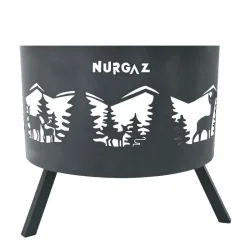 NURGAZ ORMAN ŞÖMİNESİ GEYİK DESEN IZGARALI