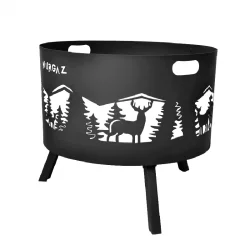 NURGAZ ORMAN ŞÖMİNESİ GEYİK DESEN IZGARALI