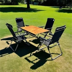 Odin Kamp Masası + 4 Lüx Sandalye Set