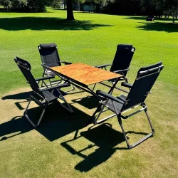 Odin Kamp Masası + 4 Lüx Sandalye Set