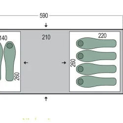 Pinguin Omega6 Yeşil 6 Kişilik Çadır