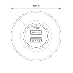 Sanel 12/24V USB Şarj Ünitesi Mavi Ledli (2,1A)