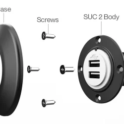 Sanel 12/24V USB - Type C Gömme Şarj Ünitesi (2,1 A)