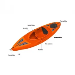 SEAFLO BXB088 268 cm 100 kg Turuncu Tek Kişilik Kapalı Kano