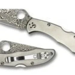 Spyderco Delica Titanium Damascus Caki