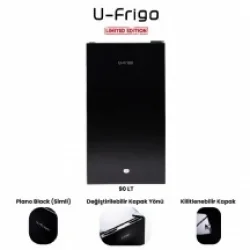 U-Frigo 90 Lt Limited Edition 12/24v Kompresörlü Buzdolabı Temperli Cam Kapak Siyah