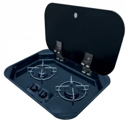 Univercal Cam Kapaklı Emaye İkili Ocak 37x48 Gaz Emniyetli