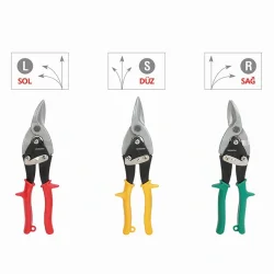 WORKPRO WP200001 250mm 3 Parça Sağ/Sol/Düz Profesyonel Kaportacı Makası