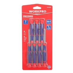 WORKPRO WP200509 7 Parça Profesyonel CR-V Manyetik Hassas Tornavida Seti