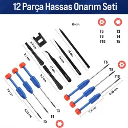 WORKPRO WP200531 12 Parça CR-V Elektronikçi Hassas Profesyonel Onarım Seti