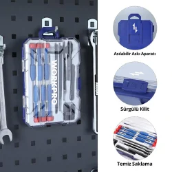 WORKPRO WP200531 12 Parça CR-V Elektronikçi Hassas Profesyonel Onarım Seti
