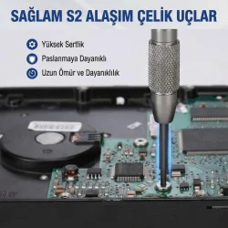 WORKPRO WP200549 6 Parça Profesyonel S2 Manyetik Saatçi Tornavida Seti