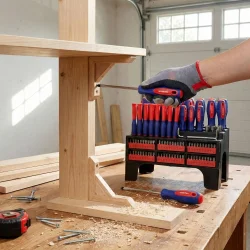 WORKPRO WP200560 100 Parça Duvar Askı Aparatlı Profesyonel CR-V Manyetik Tornavida ve Bits Uç Seti