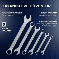 WORKPRO WP202501 Cr-V 6 Parça Profesyonel Kombine Anahtar Takımı