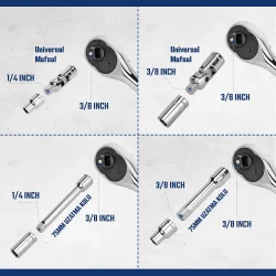 WORKPRO WP202524 1/4’ 3/8’’ Metrik 75 Parça Cr-V Profesyonel Lokma Takımı