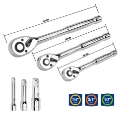 WORKPRO WP202530 1/4’ 3/8’’ 1/2’ Metrik/İnç 164 Parça Cr-V Ağır Hizmet Lokma ve Kombine Anahtar Takımı