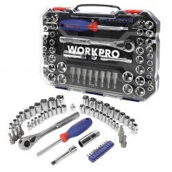 WORKPRO WP202566 1/4’ 3/8’’ Metrik/İnç 63 Parça Cr-V Profesyonel Lokma Takımı