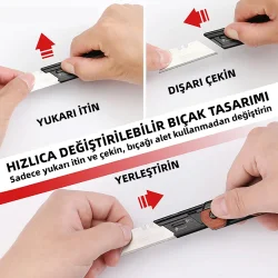 WORKPRO WP211015 2-IN-1 Ahşap Saplı Profesyonel Cep Çakısı & Katlanır Rötuş Maket Bıçağı + 11 Adet Yedek Bıçak