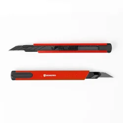 WORKPRO WP212020 9MM Alüminyum Kasa Cep Askılı Maket Bıçağı (KIRMIZI)