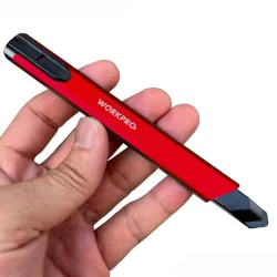 WORKPRO WP212020 9MM Alüminyum Kasa Cep Askılı Maket Bıçağı (KIRMIZI)
