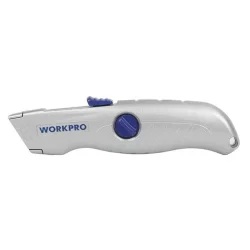 WORKPRO WP213007 Alüminyum Gövde Otomatik Geri Çekilebilir Rötuş Maket Bıçağı