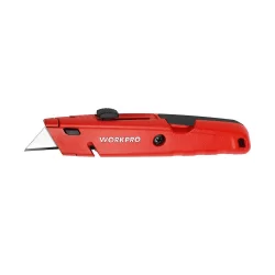 WORKPRO WP213009 Ağır Hizmet Alüminyum Gövde Geri Çekilebilir Rötuş Maket Bıçağı + 5 Adet Yedek Bıçak