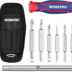 WORKPRO WP221306 15-IN-1 Çok Fonksiyonlu Değişken Uçlu Profesyonel Tornavida Seti + Bel Askı Kılıfı