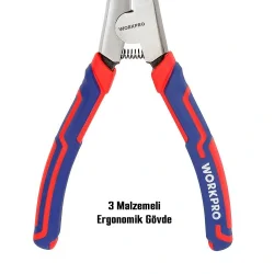 WORKPRO WP231150 180MM Cr-V Düz Yaylı Profesyonel Dış Segman Pensesi