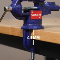 WORKPRO WP233010 65mm 360° Döner Tabanlı Örslü Profesyonel Mini Tezgâh Mengene