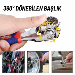 WORKPRO WP272018 8 IN 1 Mafsallı Çok Fonksiyonlu Profesyonel Lokma Anahtarı