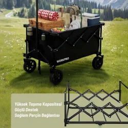 WORKPRO WP285015 80Kg 4 Tekerli Katlanabilir Ağır Hizmet Taşıma Arabası