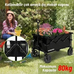 WORKPRO WP285015 80Kg 4 Tekerli Katlanabilir Ağır Hizmet Taşıma Arabası