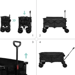 WORKPRO WP285016 100Kg 4 Tekerli Katlanabilir Ağır Hizmet Taşıma Arabası / Plaj Arabası