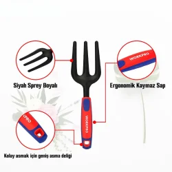 WORKPRO WP331027 290x82mm Çelik Profesyonel Mini Bahçe Çatalı
