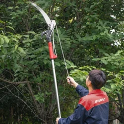 WORKPRO WP333006 270cm 2 IN 1 Teleskobik Saplı Profesyonel Ağaç Budama Testeresi ve 25mm Dal Budama Makası
