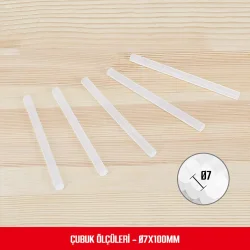 WORKPRO WP432001 7x100mm Sıcak Silikon Tabancası İçin 100 Adet Şeffaf Yedek Silikon/Mum