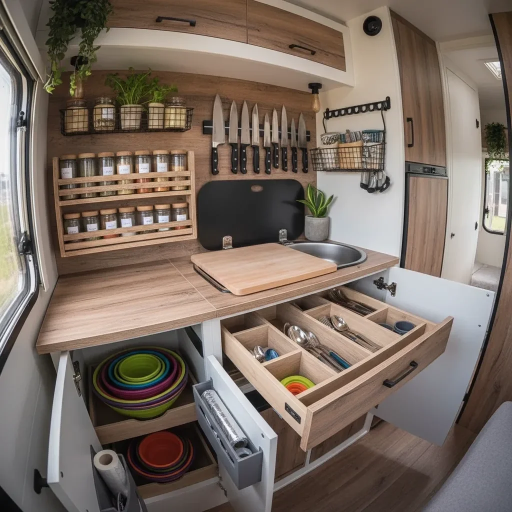 Karavan Mutfak Düzenleme Fikirleri