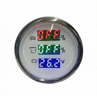 Karavan Temiz, Pis Su ve Voltaj Göstergesi 12/24V Beyaz